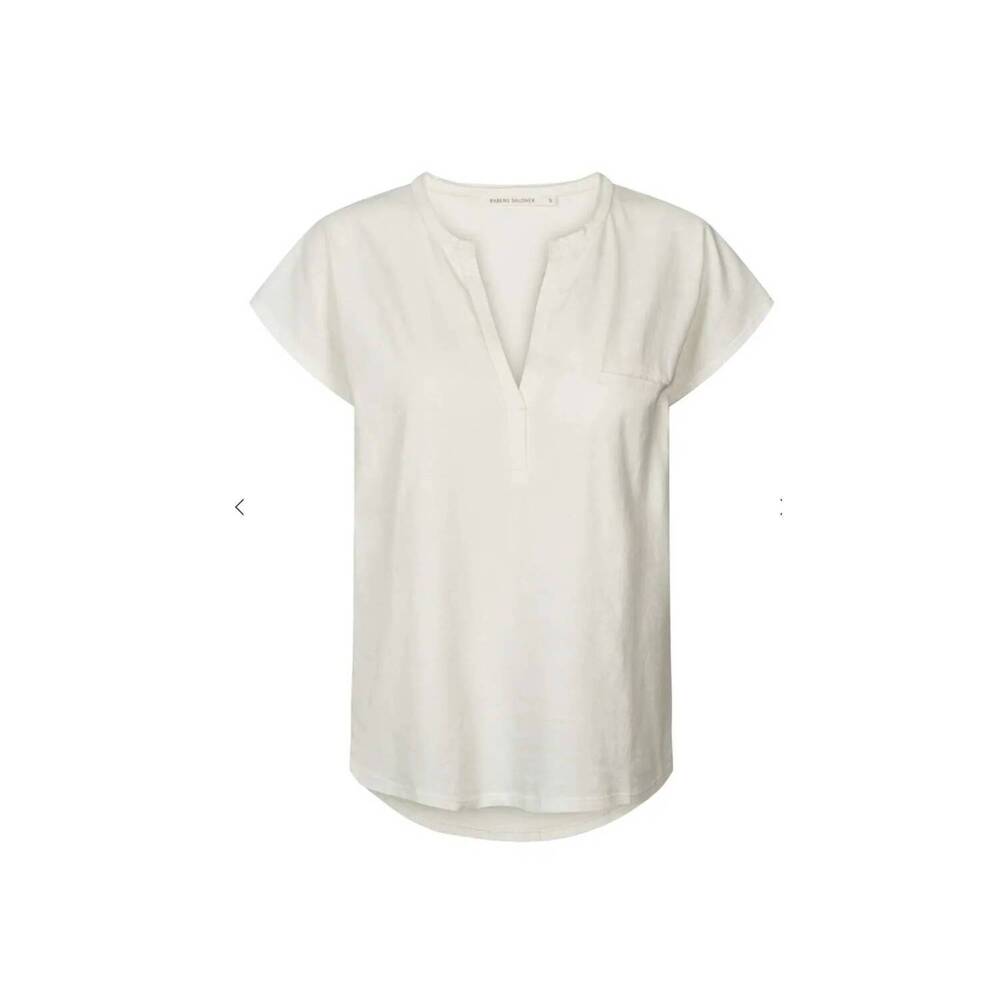 NEW RABENS SALONER women's blanca cap sleeve top in chalk